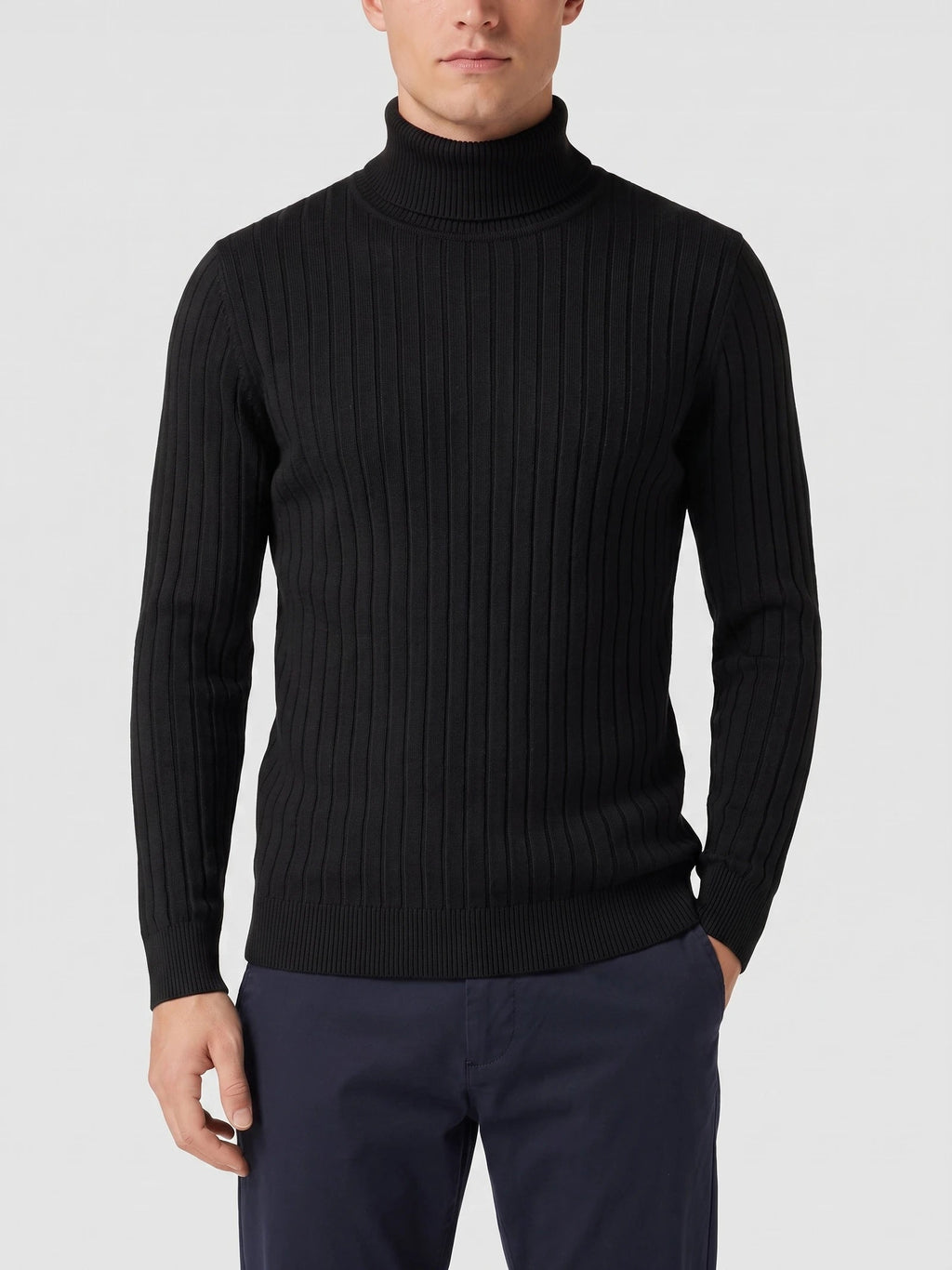 Men's Turtleneck Sweater in Black