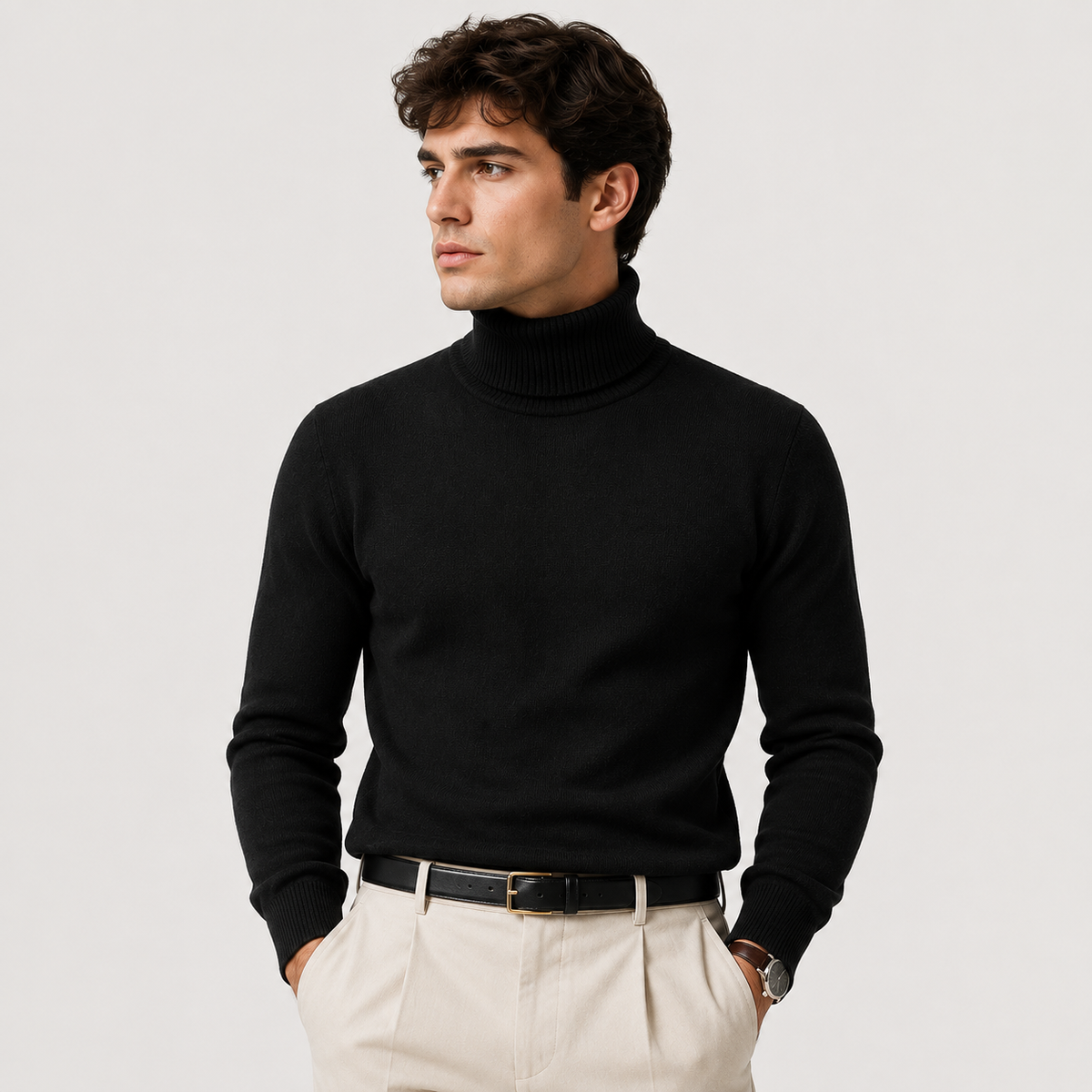 Turtleneck Sweater in Black