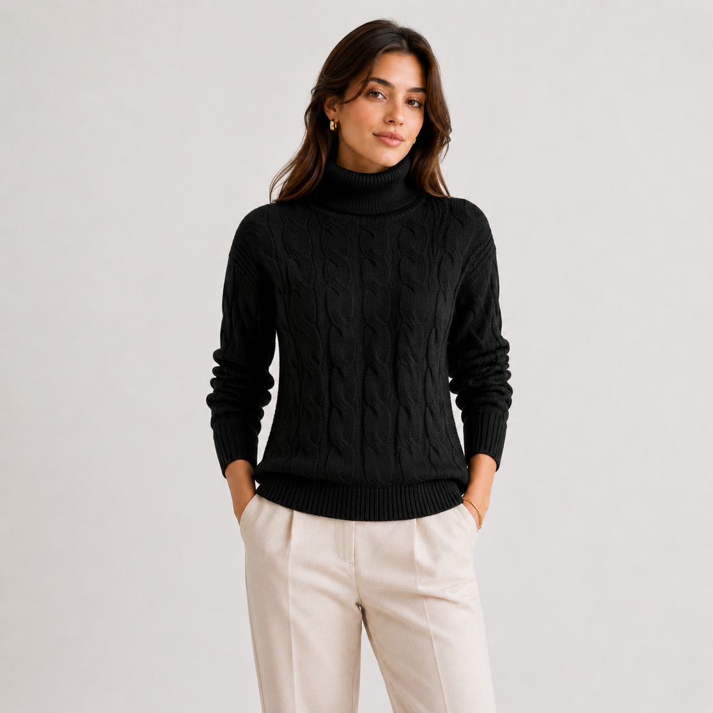 Turtleneck Sweater in Black