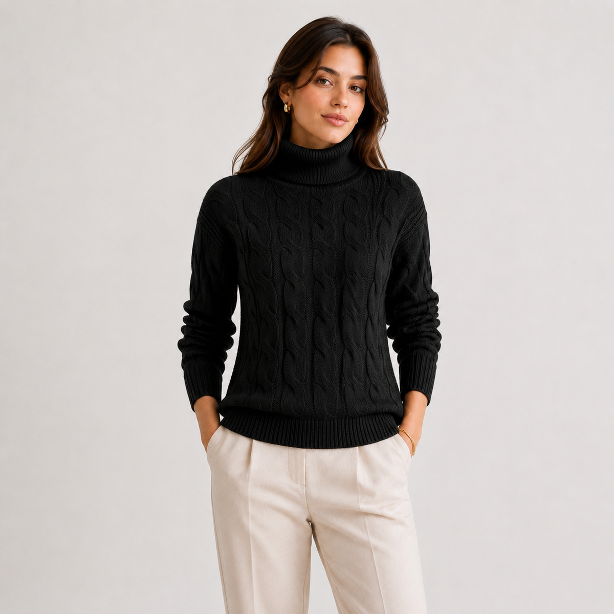 Turtleneck Sweater in Black