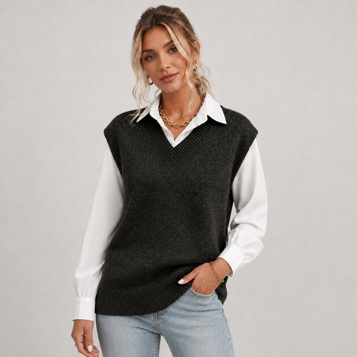 Sweater Vest in Black