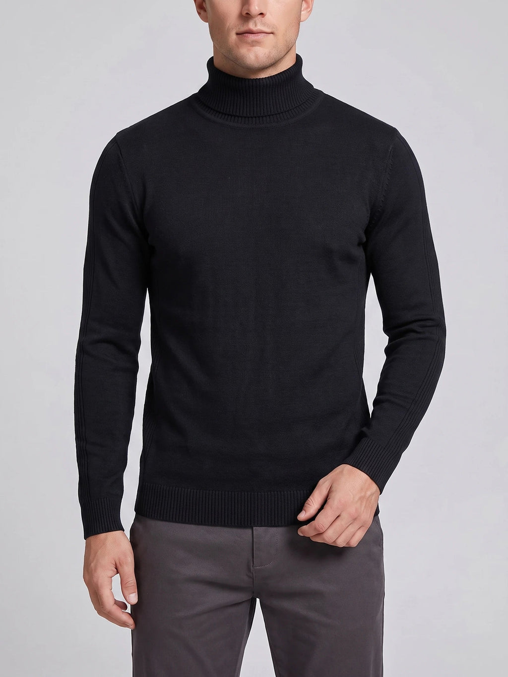 Men's Turtleneck Sweater in Black