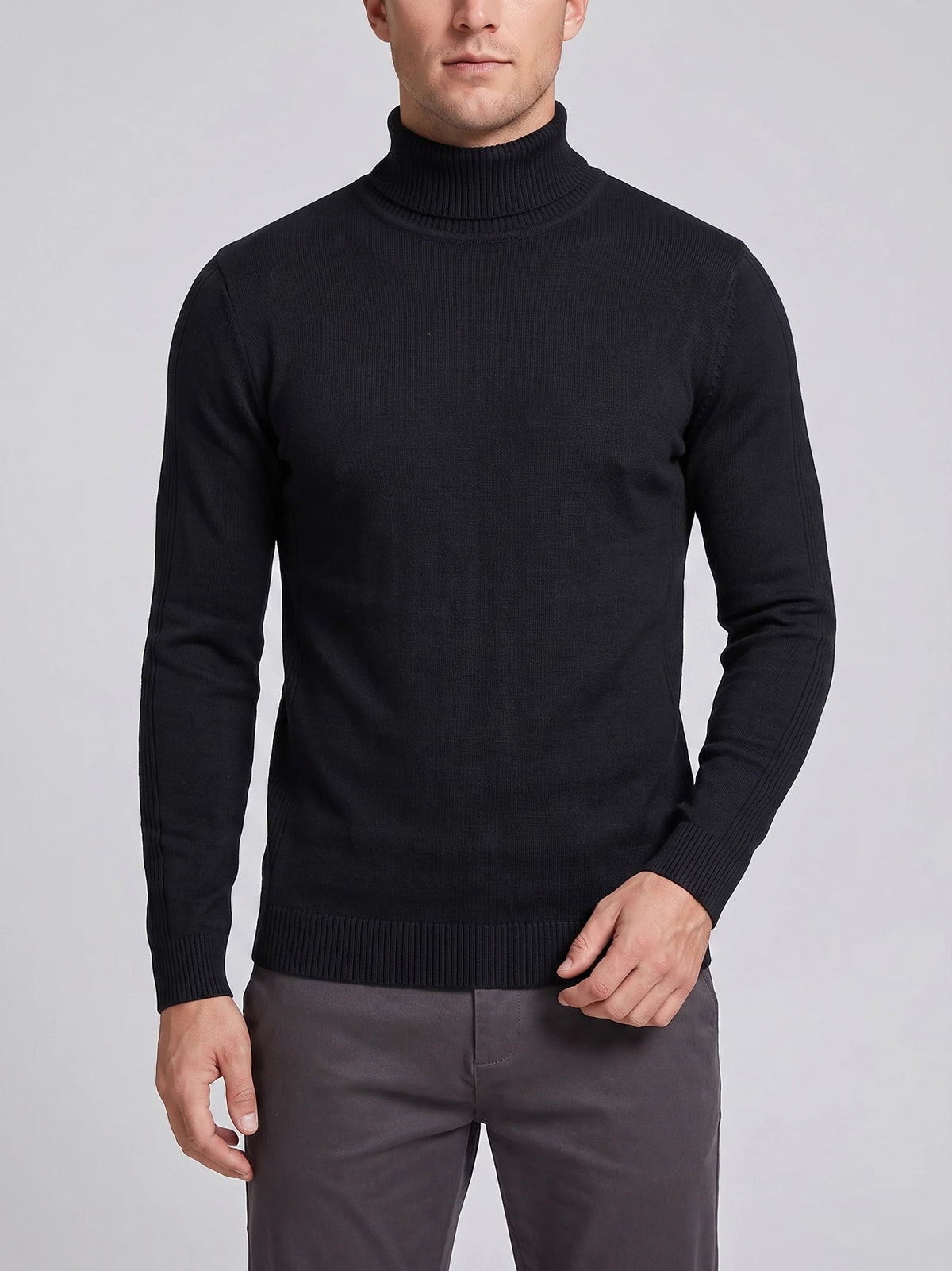 Men's Turtleneck Sweater in Black