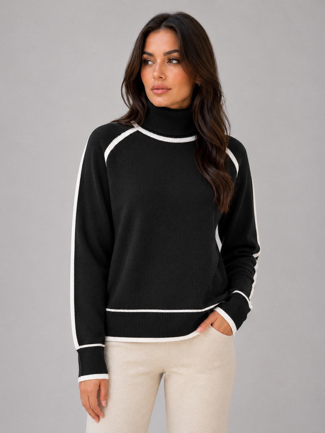 Turtleneck Sweater in Black