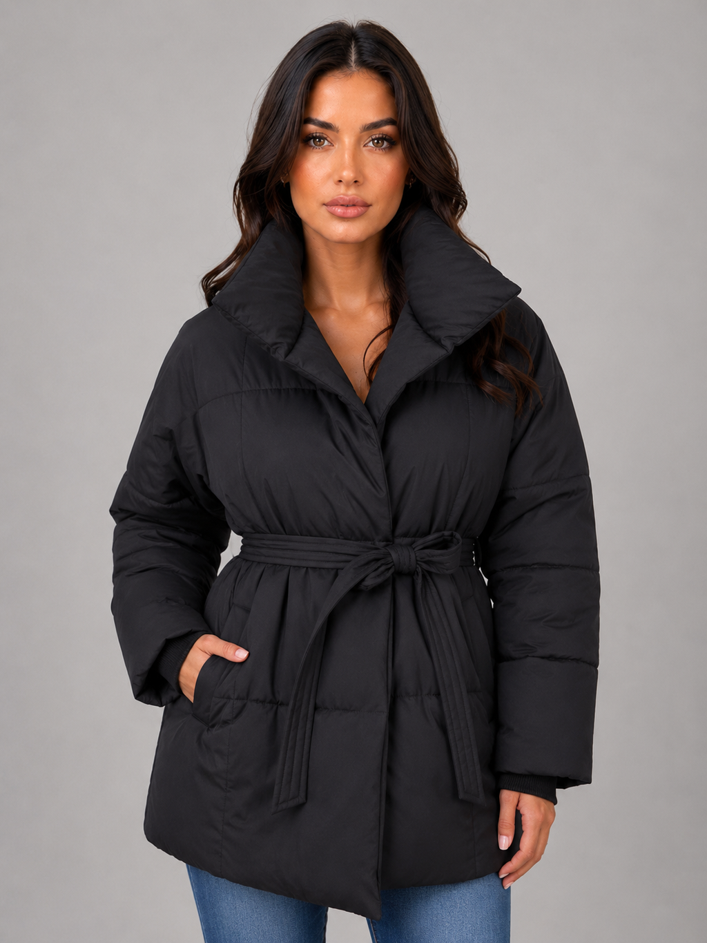 Puffer Jacket in Black