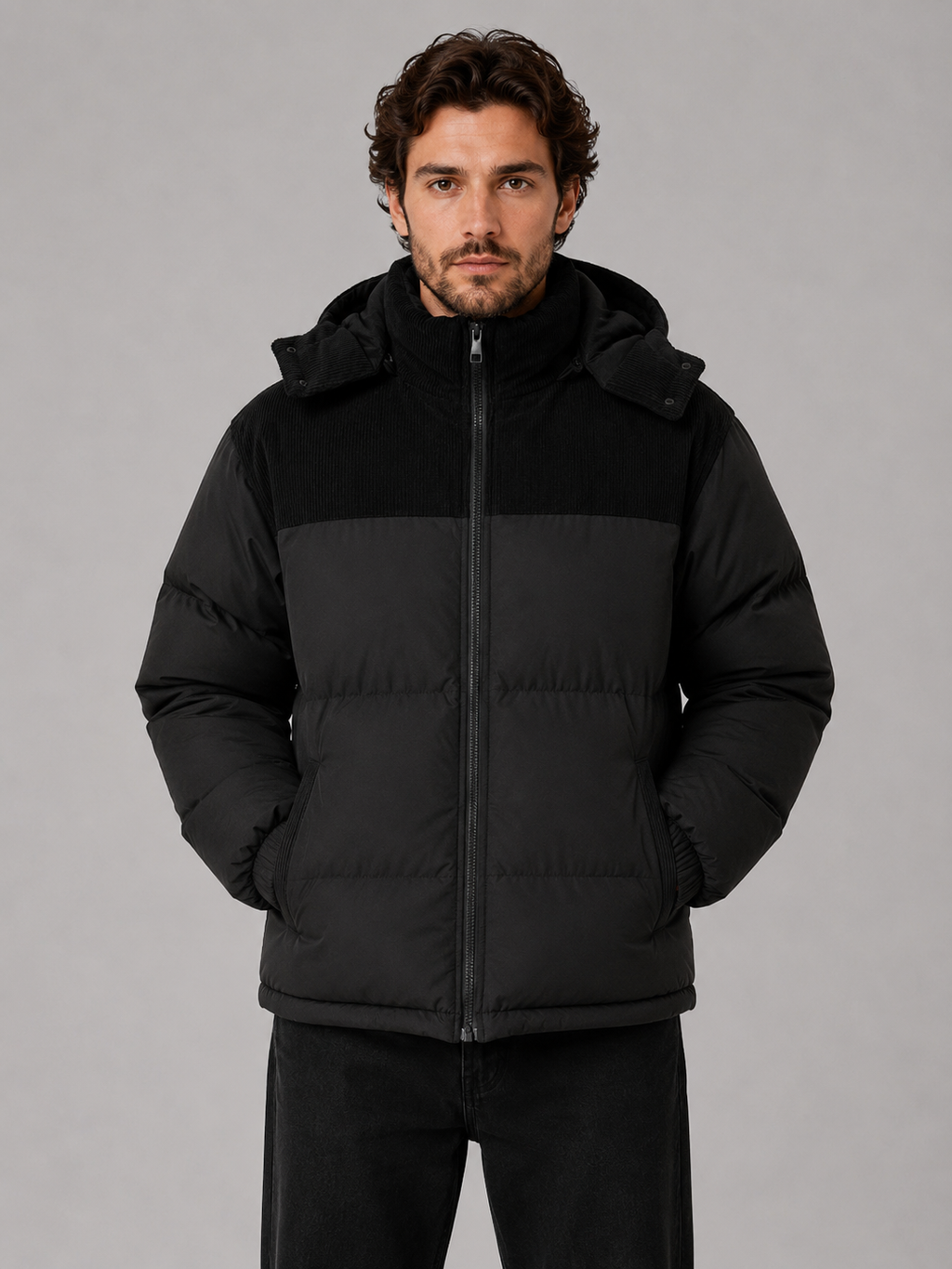 Puffer Jacket in Black