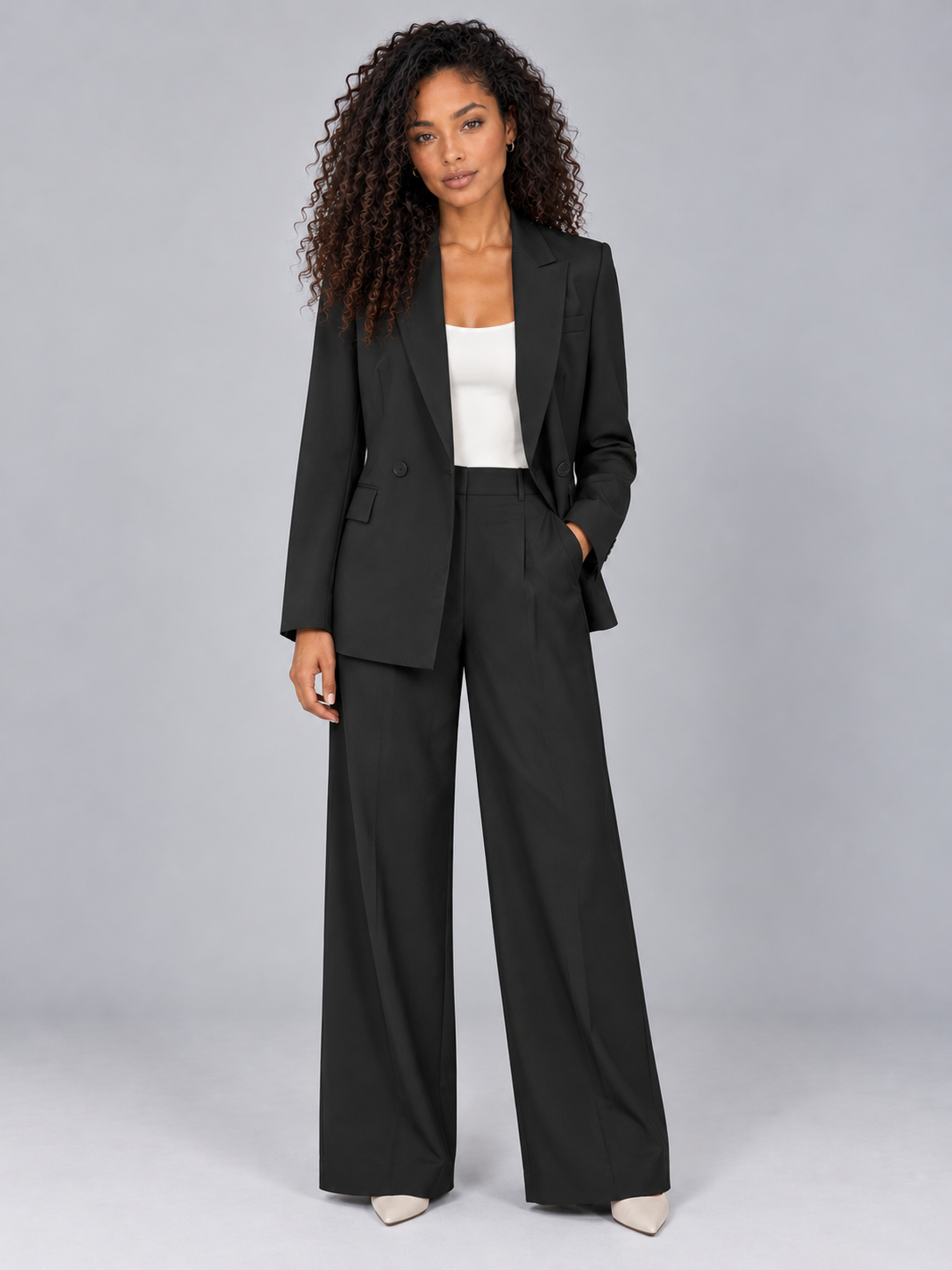 Trouser Suit Set in Black