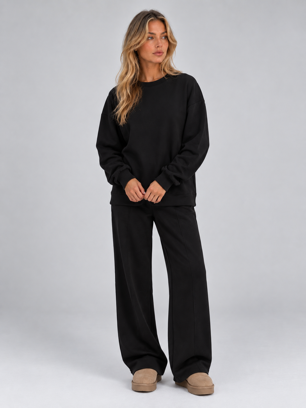 Sweatshirt Co-Ord Set in Black