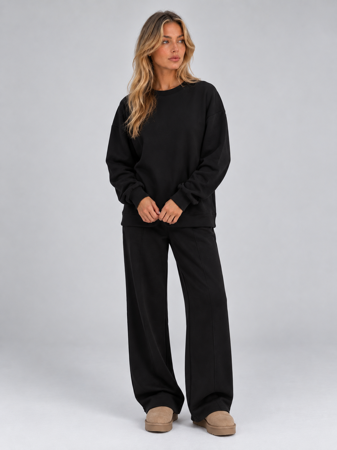 Sweatshirt Co-Ord Set in Black