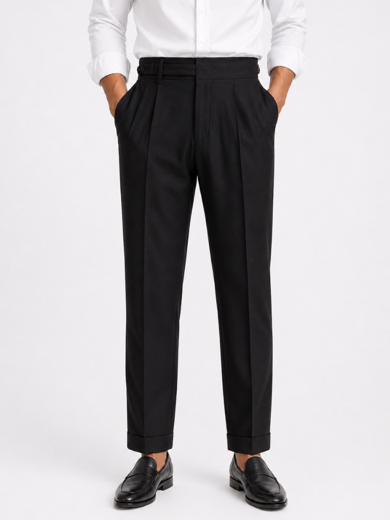 Men's High Waisted Pants in Black