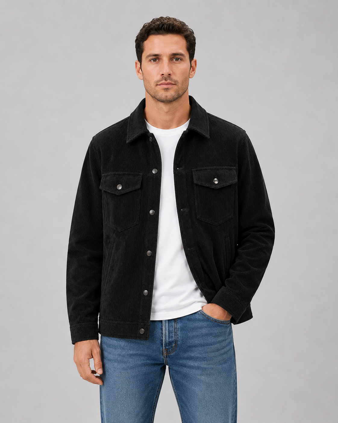 Shirt Jacket in Black
