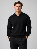 Men's Knit Polo in Black