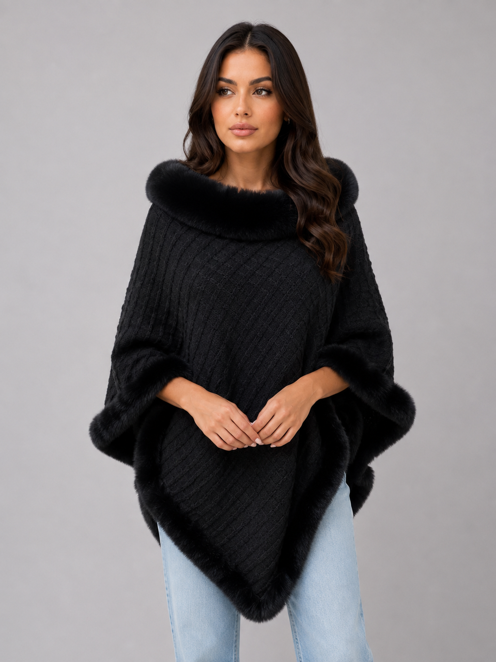 Cape Poncho in Black