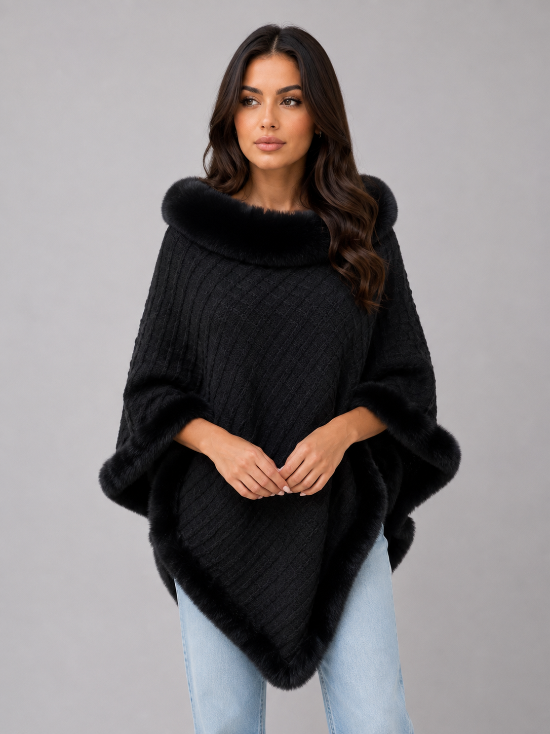 Cape Poncho in Black
