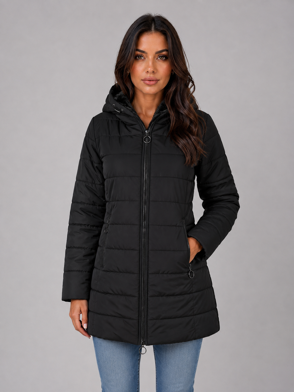 Puffer Jacket in Black