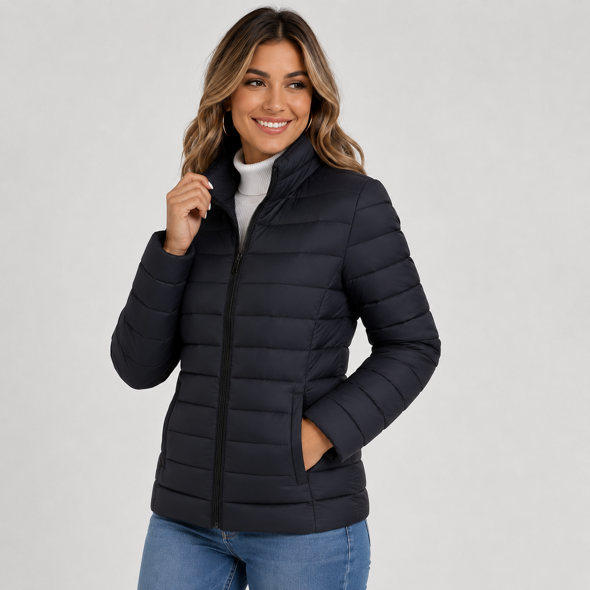 Puffer Jacket in Black