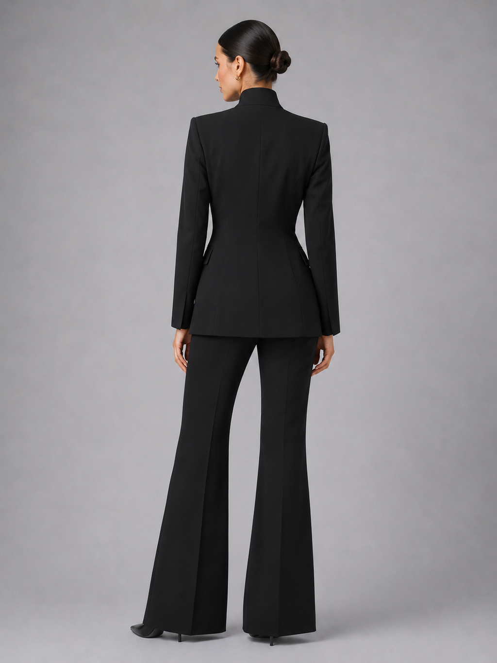 Women's Tailored Pantsuit – Blazer & Wide Leg Pants Two Piece Set | Nero & Luya