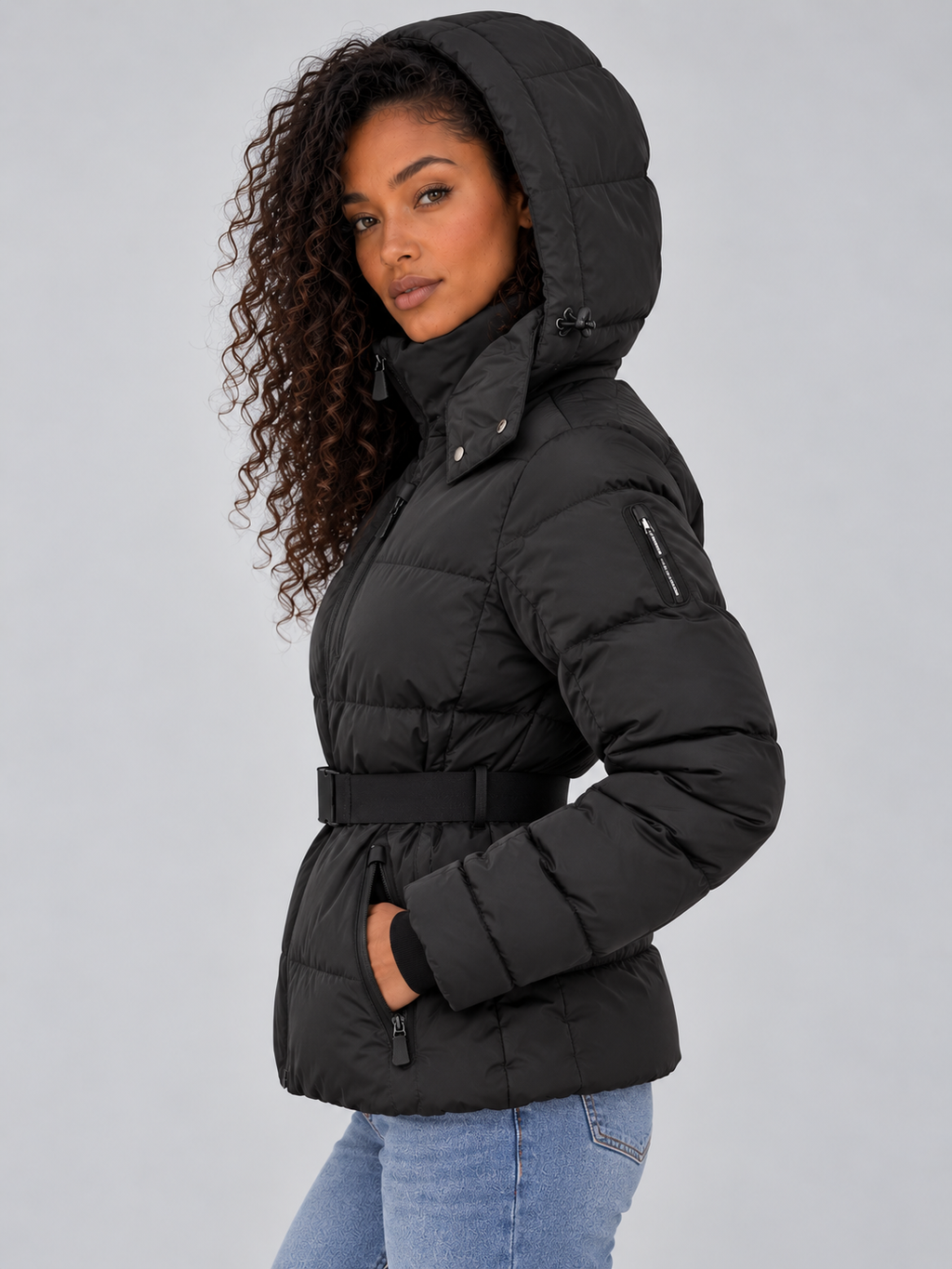 Puffer Jacket in Black