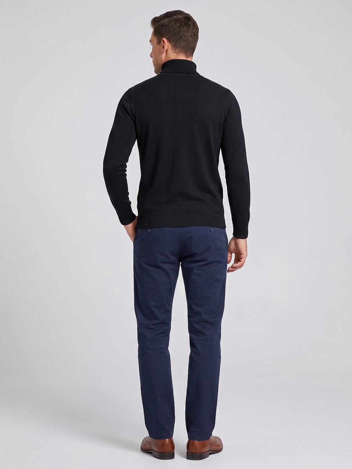 Men's Turtleneck Sweater in Black