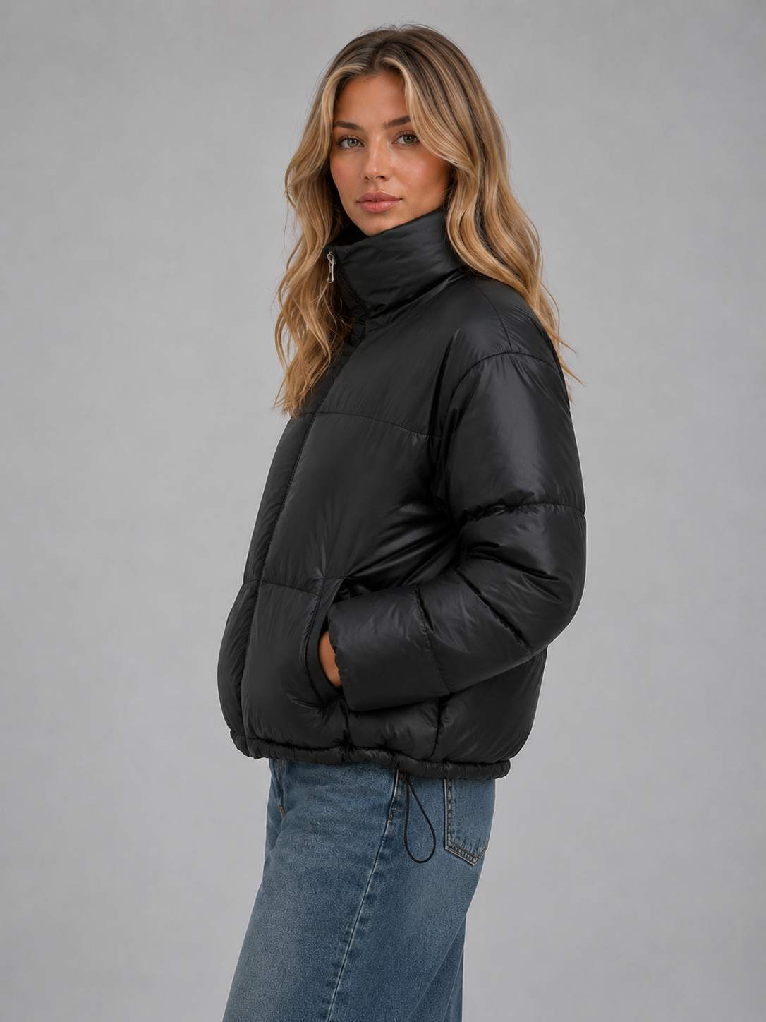 Puffer Jacket in Black