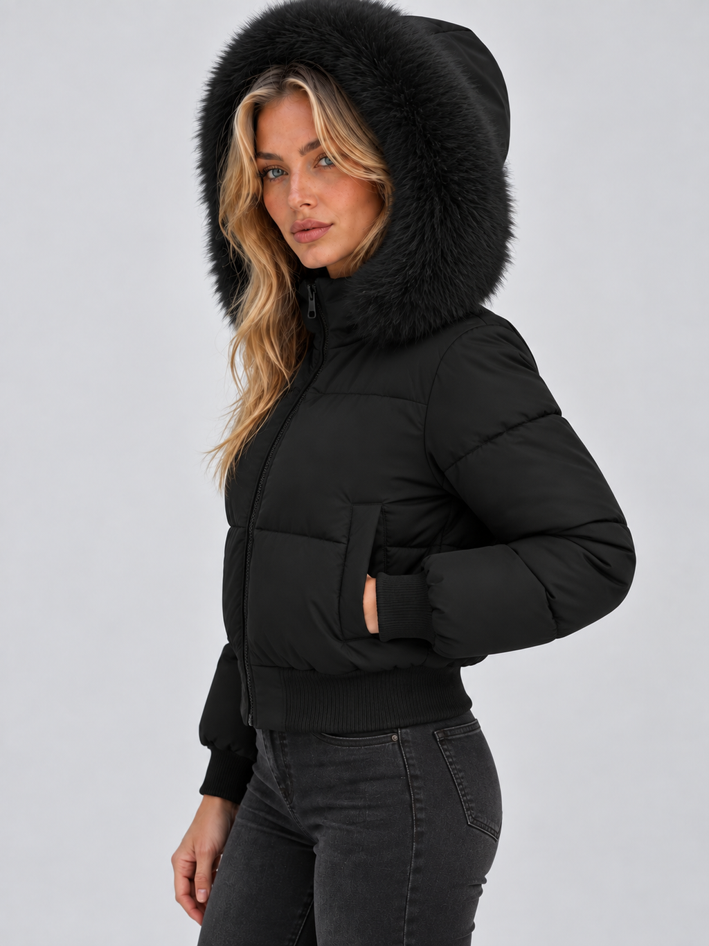 Puffer Jacket in Black