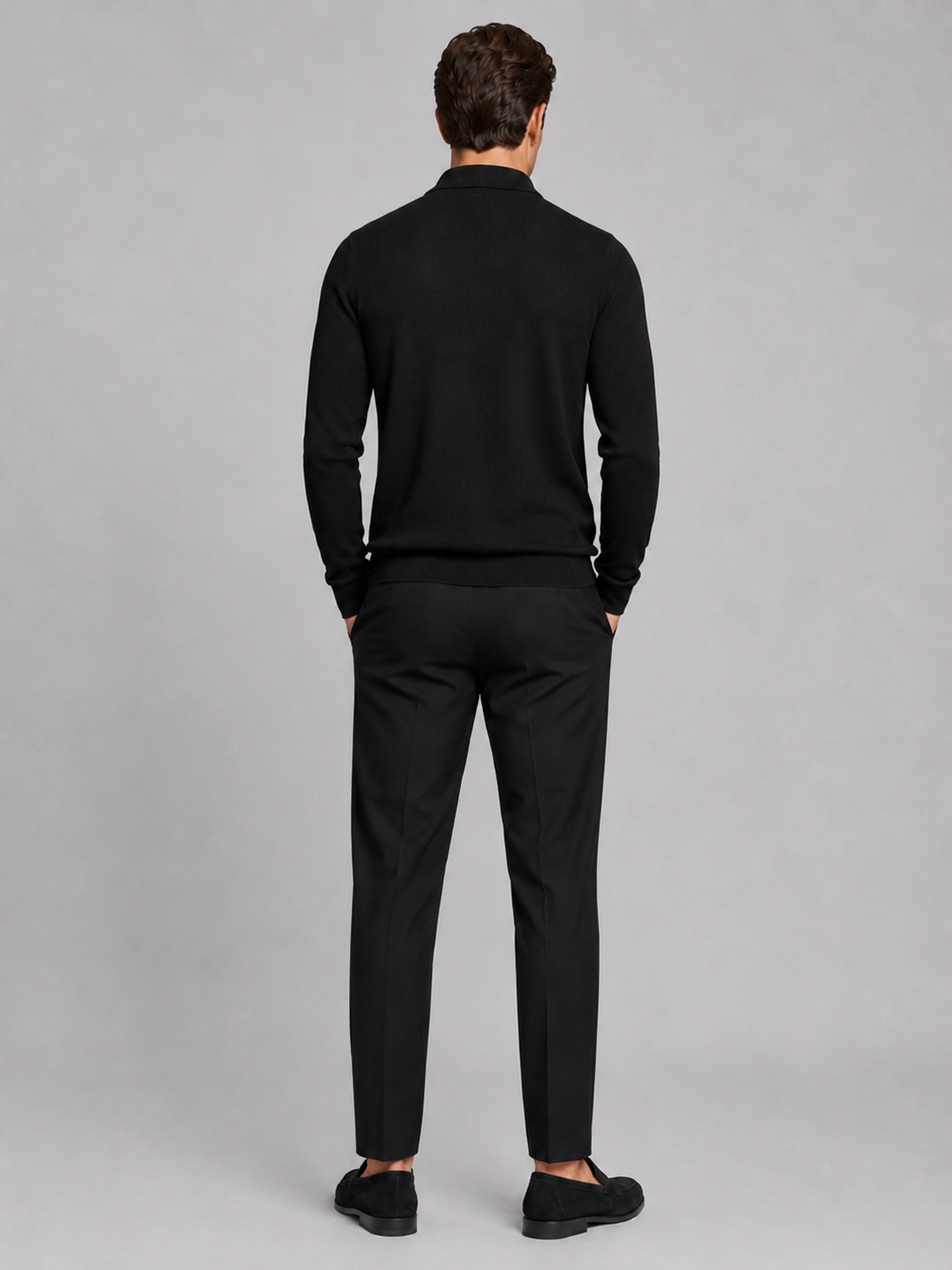 Men's Quarter Zip Long Sleeve Polo – Regular Fit Smooth Knit Top | Nero & Luya