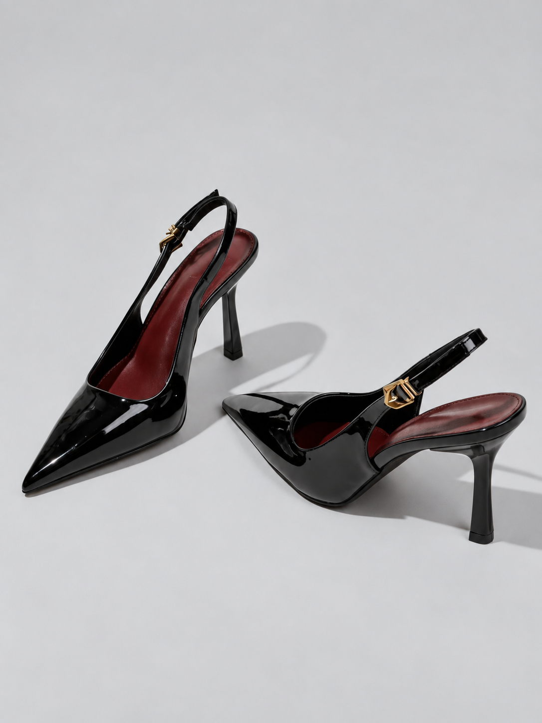 Slingback Stiletto Heels in Black
