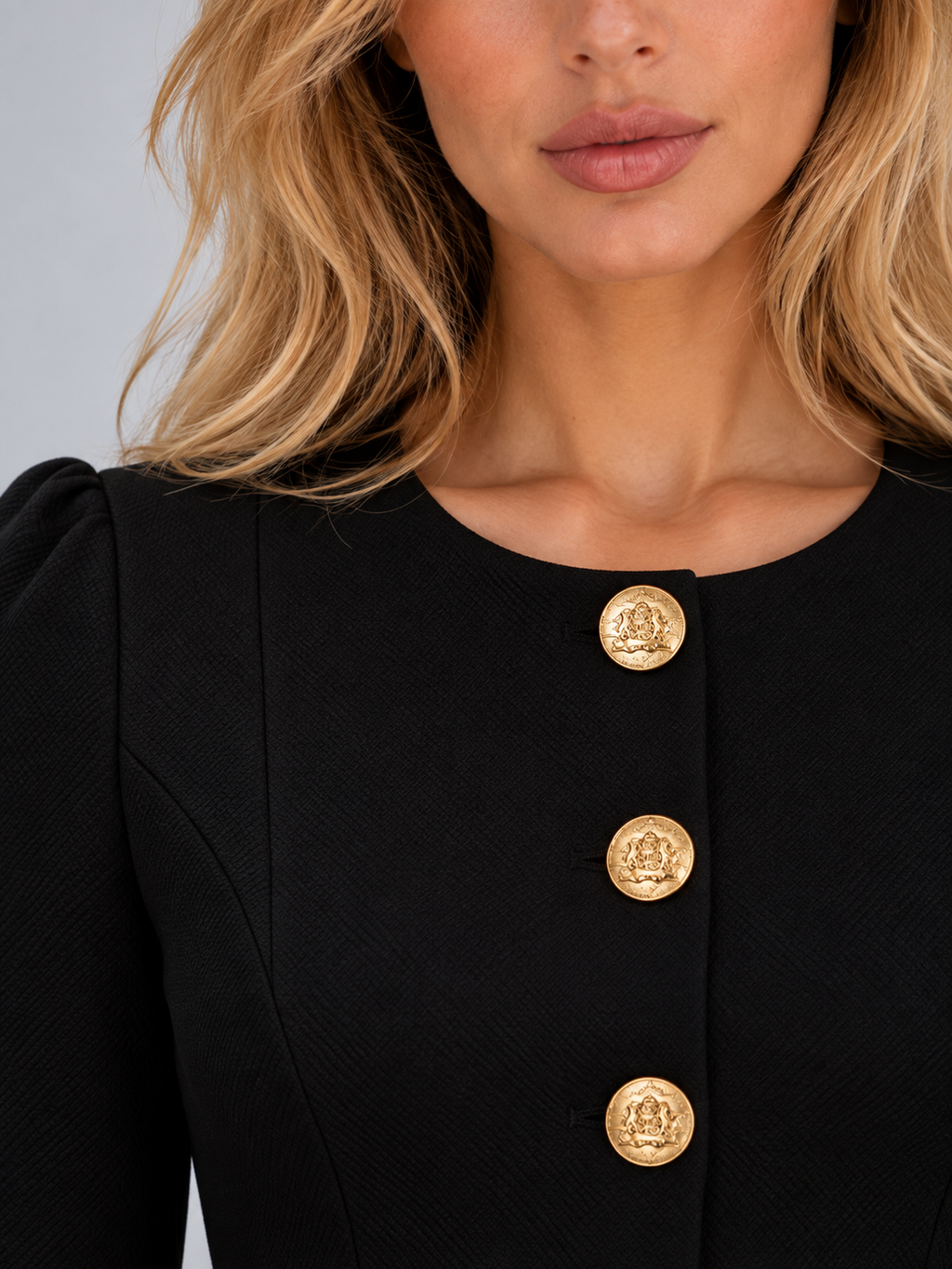 Blazer And Skirt Suit Set in Black