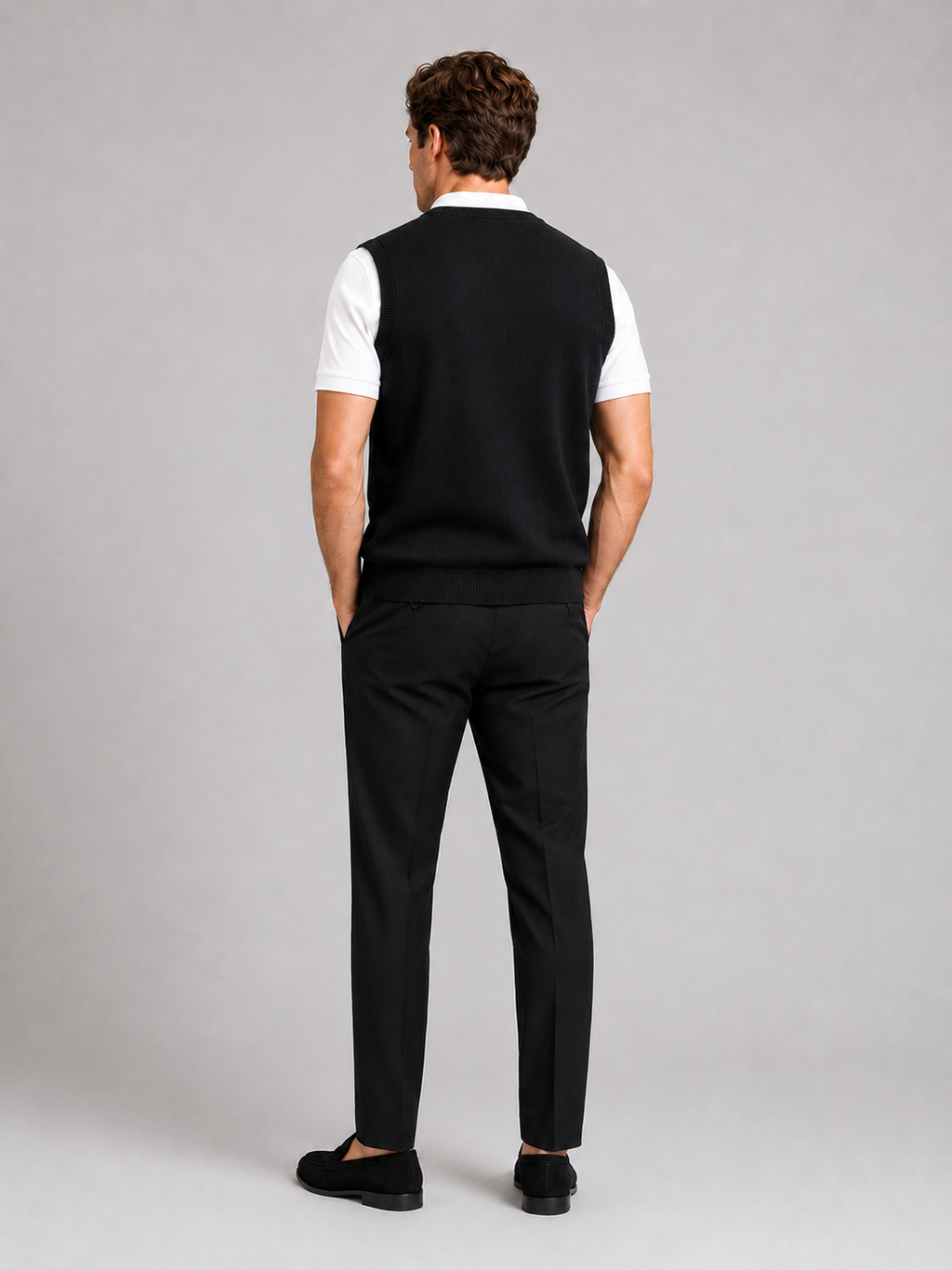 Sleeveless Sweater Men's in Black