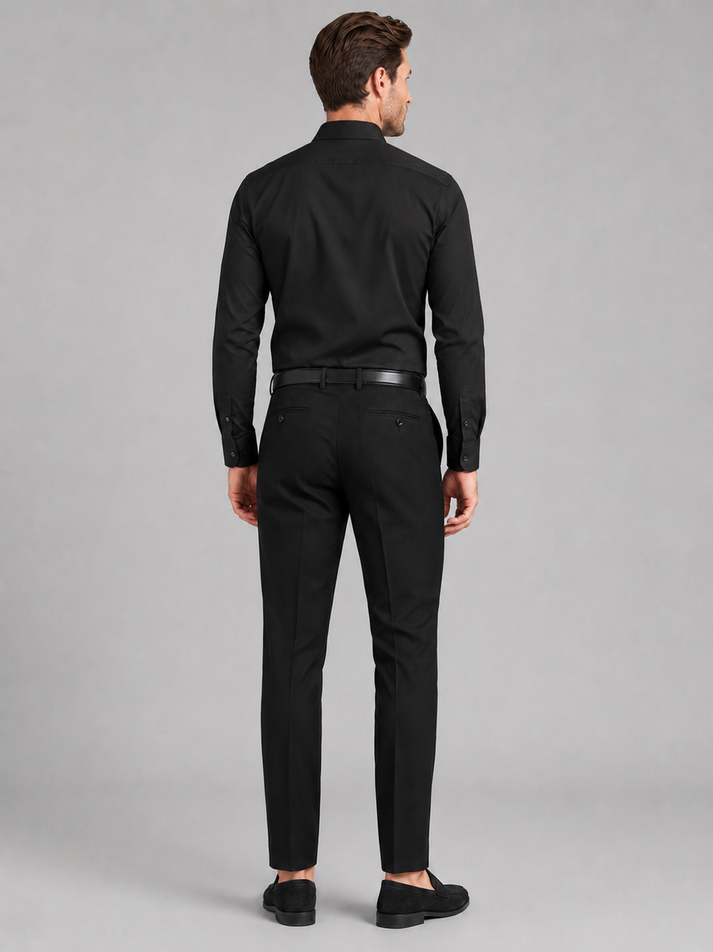 Business Casual Button Down Shirts in Black