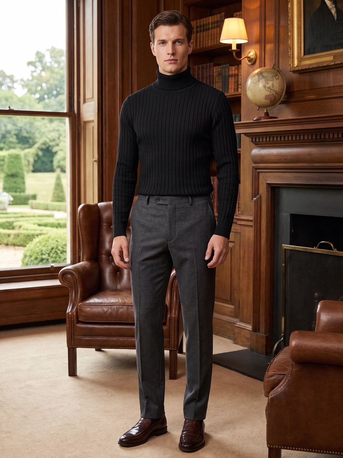 Men's Turtleneck Sweater in Black