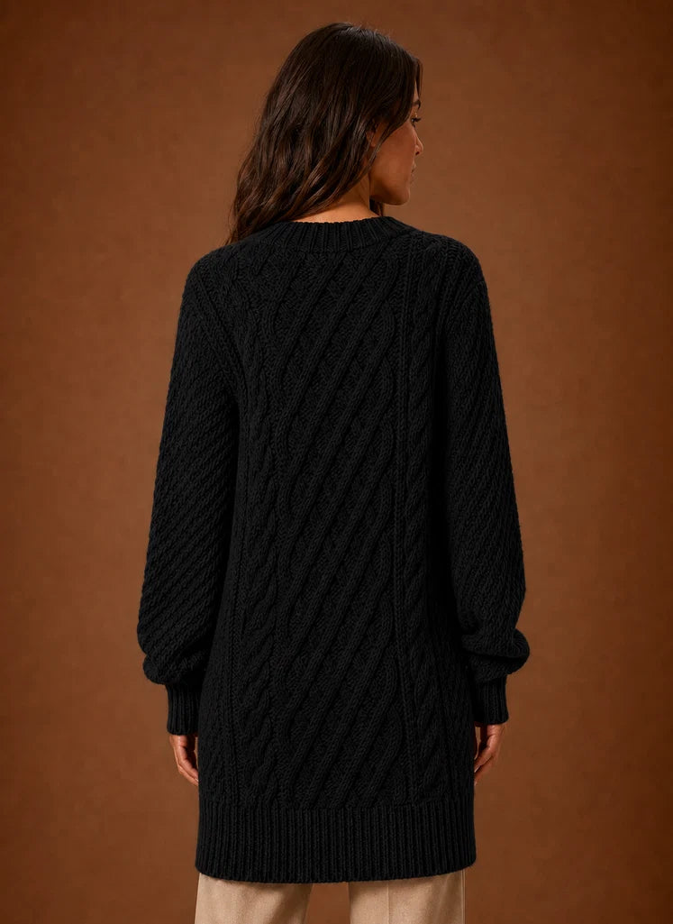 Women's Oversized Cable Knit Sweater Dress | Nero & Luya
