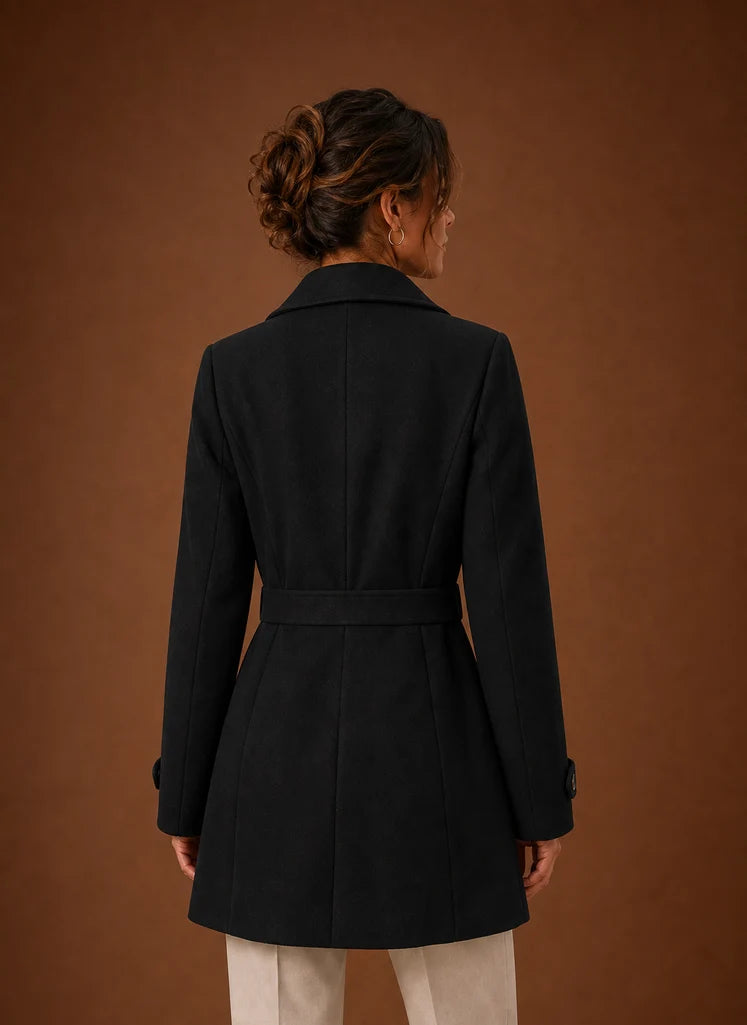 Women's Trench Coat - Mid-Length Button Front Jacket | Nero & Luya