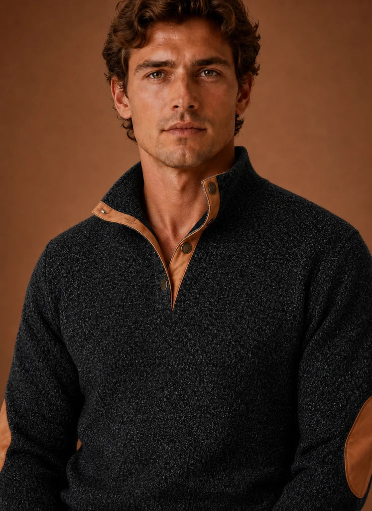 Men's Mock Neck Pullover Layering Sweater | Nero & Luya