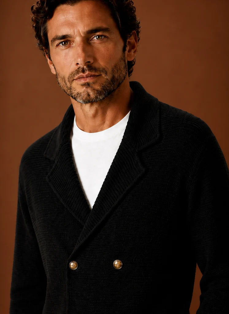 Men's Knit Cardigan Sweater | Nero & Luya
