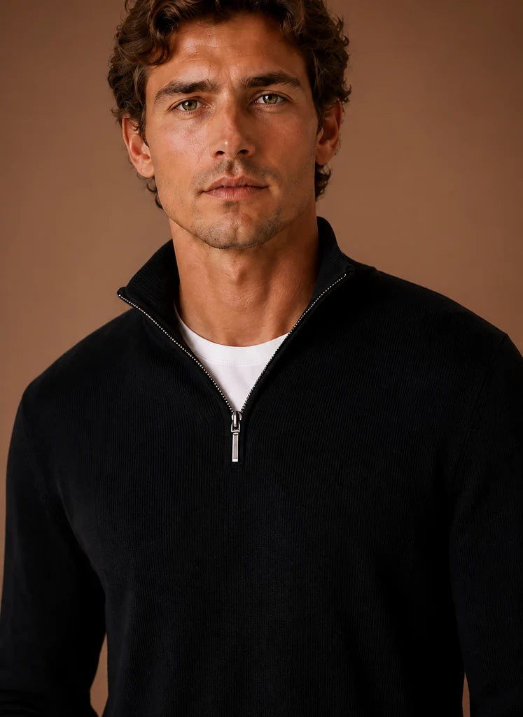 Men’s Quarter Zip Sweater | Nero & Luya
