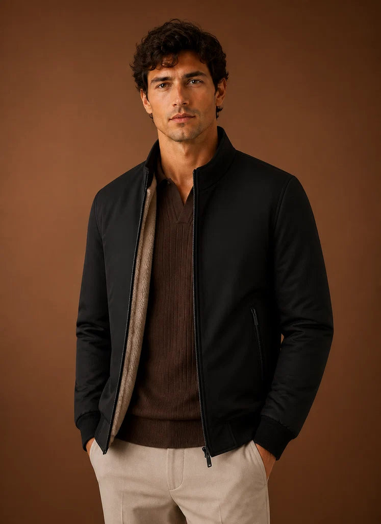 Men’s Lightweight Fleece Bomber Jacket | Nero & Luya