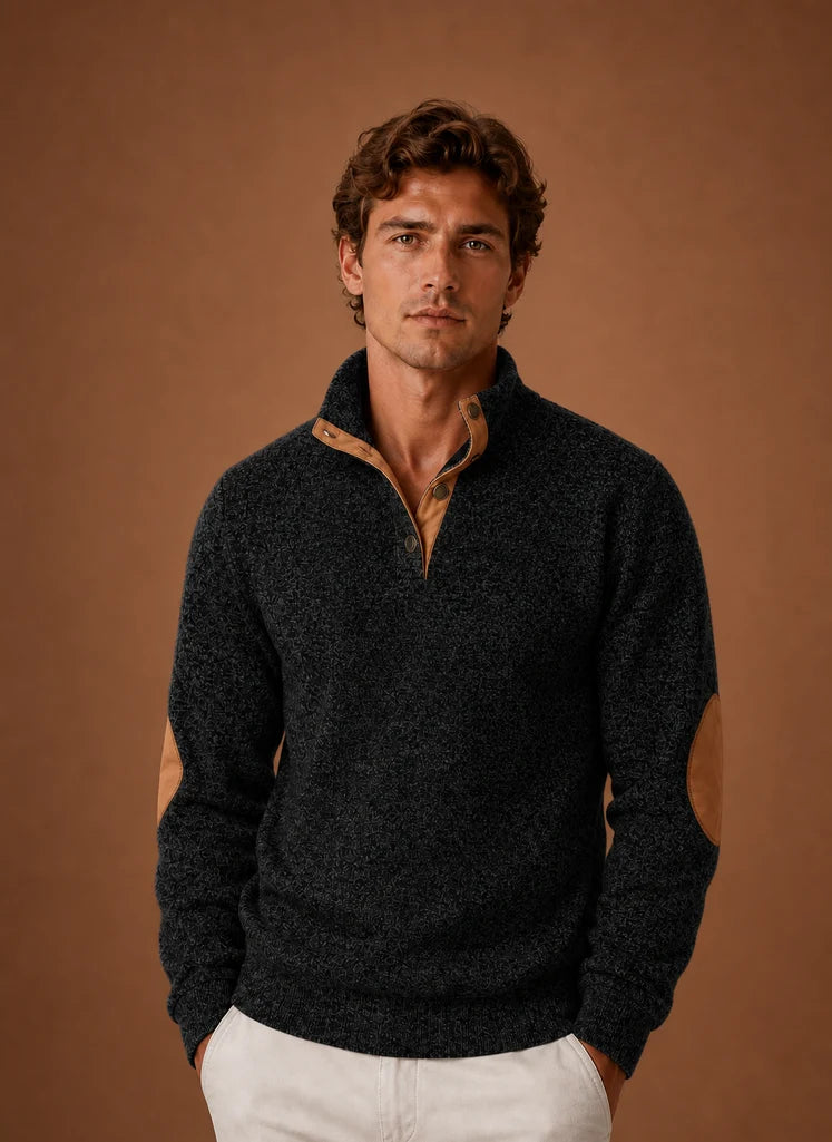 Men's Mock Neck Pullover Layering Sweater | Nero & Luya