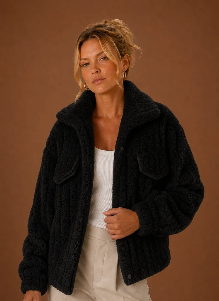 Women's Winter Coat - Oversized Teddy Jacket | Nero & Luya
