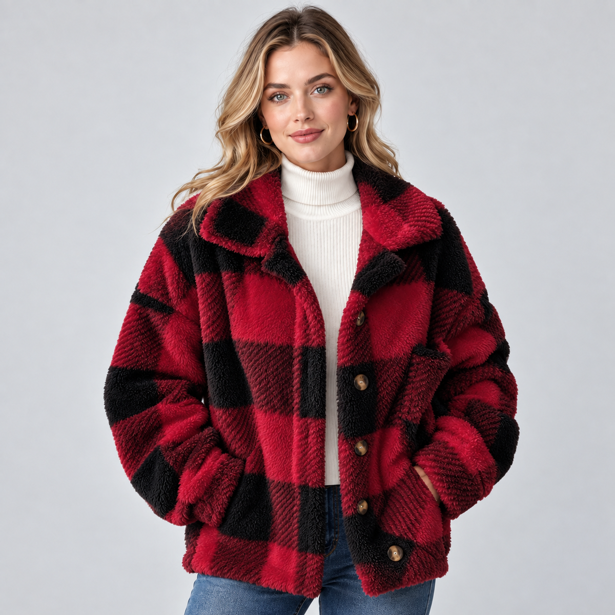 Shacket in Black red