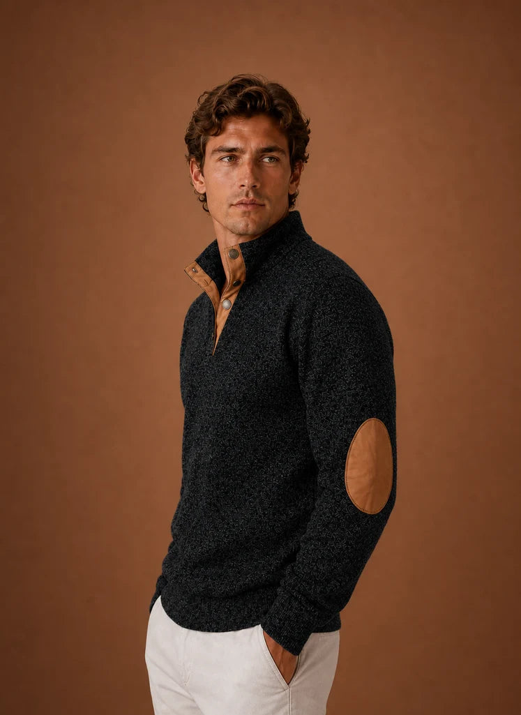 Men's Mock Neck Pullover Layering Sweater | Nero & Luya