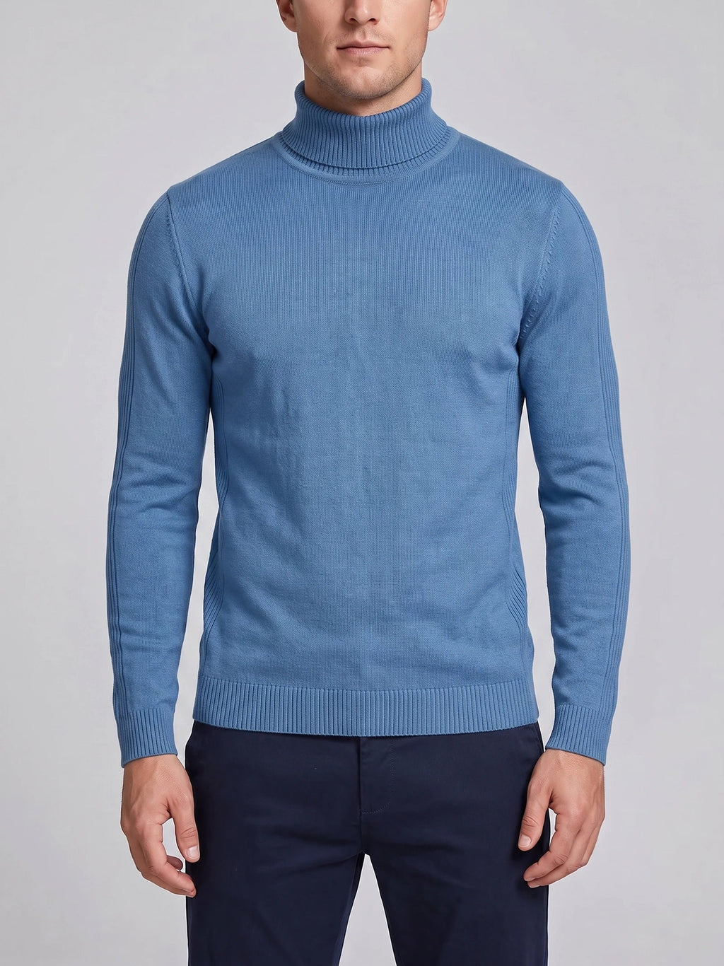 Men's Turtleneck Sweater in Blue