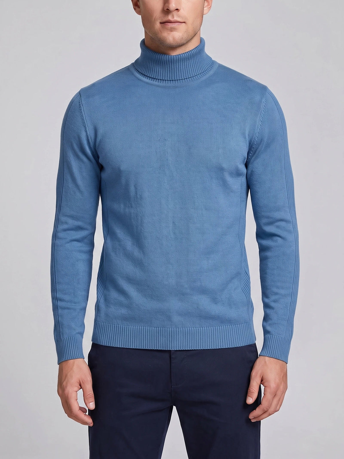 Men's Turtleneck Sweater in Blue