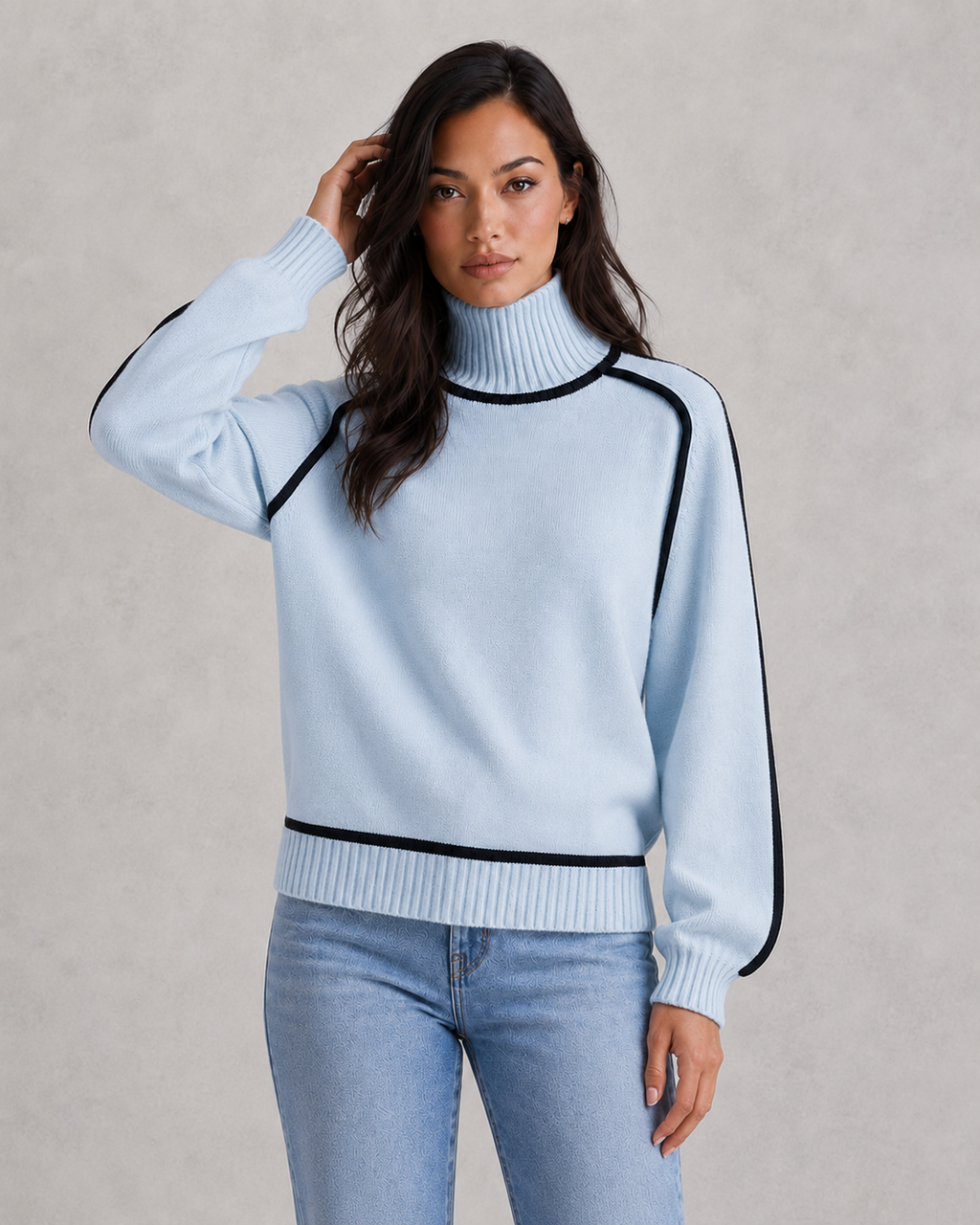 Turtleneck Sweater in Blue