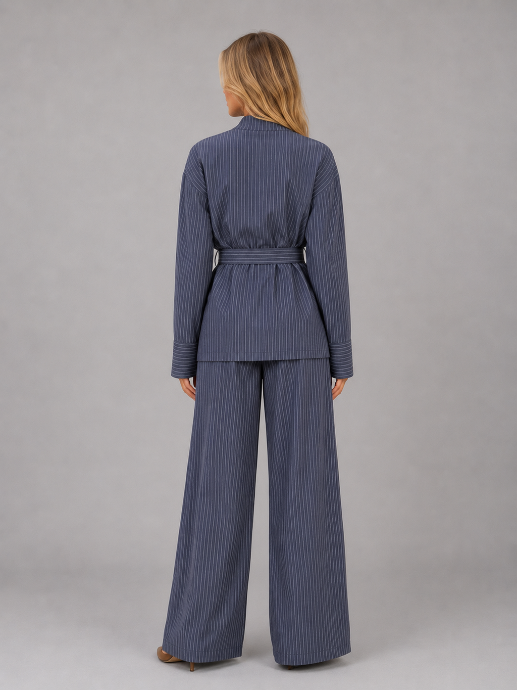 Two-Piece Trouser Set in Blue