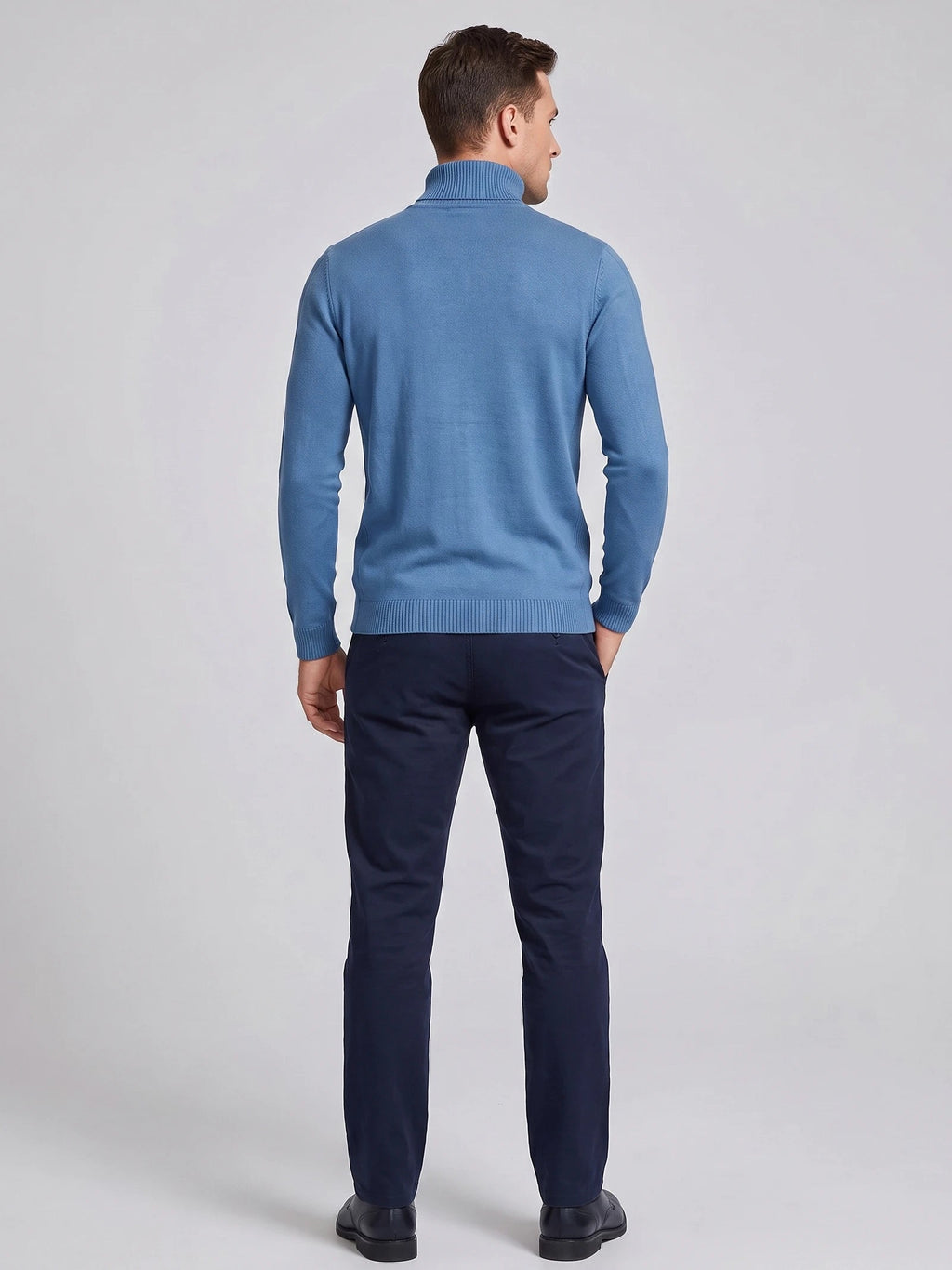 Men's Turtleneck Sweater in Blue