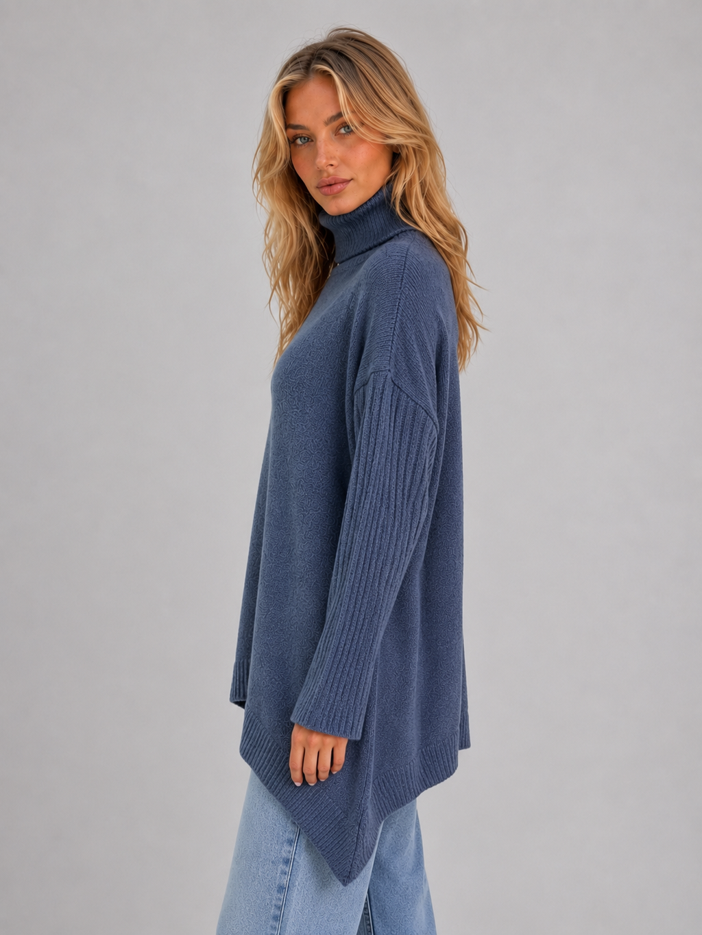 Turtleneck Sweater in Blue