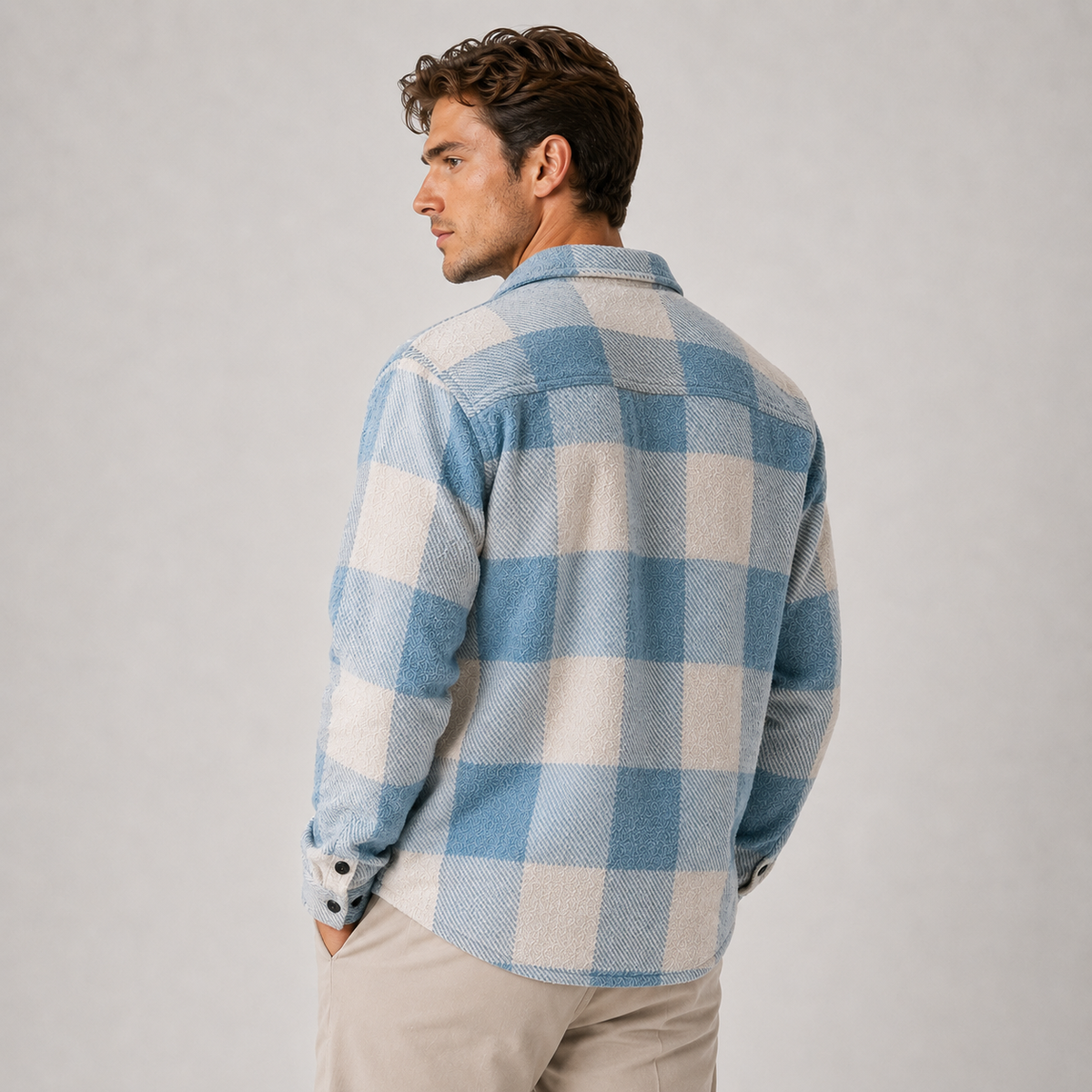 Flannel Shirt Jacket in Blue