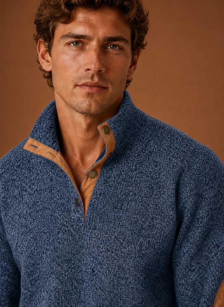Men's Mock Neck Pullover Layering Sweater | Nero & Luya