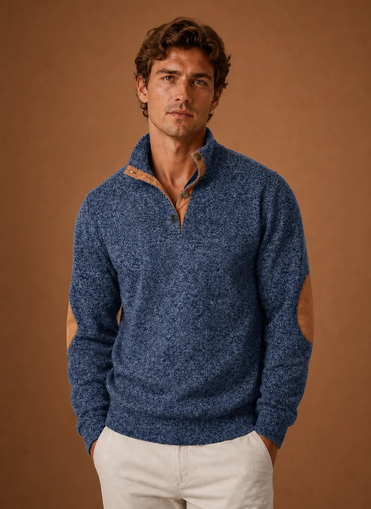 Men's Mock Neck Pullover Layering Sweater | Nero & Luya